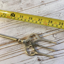 Load image into Gallery viewer, Brass extending fireside toasting fork | Extends to 72cm  | 72 Inches | | Toasting fork for log burners | Toasting fork for open fires