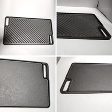 Load image into Gallery viewer, 𝗗𝗢𝗨𝗕𝗟𝗘-𝗦𝗜𝗗𝗘𝗗 𝗖𝗔𝗦𝗧 𝗜𝗥𝗢𝗡 𝗚𝗥𝗜𝗗𝗗𝗟𝗘 Pan 46x26cm, Reversible Non-Stick Grill Skillet for BBQ, Oven, Gas & Electric Hob, Rectangular Pan with Handles