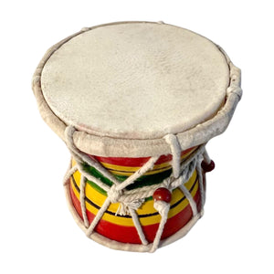 DAMRU DRUM | DAMARU| Indian Drum| Hand Drum| Percussion Instrument | Fair Trade percussion and Wind Instruments | | Traditional Indian Folk Music | Brightly coloured Handmade Mango wood Damru Drum