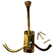 Load image into Gallery viewer, Polished Brass 𝟯-𝗣𝗥𝗢𝗡𝗚 𝗦𝗪𝗜𝗩𝗘𝗟 𝗖𝗢𝗔𝗧 𝗛𝗢𝗢𝗞, Folding Wall Mount Hanger with Screws Included
