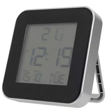 Load image into Gallery viewer, Habitat Silver LCD Display Digital Alarm Clock | Calendar and temperature display | Snooze option
