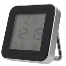 Load image into Gallery viewer, Habitat Silver LCD Display Digital Alarm Clock | Calendar and temperature display | Snooze option