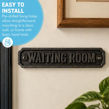 Load image into Gallery viewer, The Waiting Room Plaque – An Antique Style Cast Iron Sign