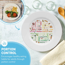 Load image into Gallery viewer, Colourful melamine PORTION CONTROL PLATE for Adults to Encourage Healthy Eating, Melamine Diet Plate Visually Divided for Slimming and Weight Loss | 100% Certified Food-Safe & BPA-Free Melamine