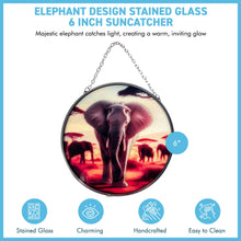 Load image into Gallery viewer, Elephant Design 6-Inch Stained Glass Suncatcher - Decorative Hanging Ornament for Windows