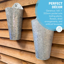 Load image into Gallery viewer, The Country Wall Planters – A Set of Two Vintage Style Galvanised Metal Hanging Baskets
