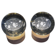 Load image into Gallery viewer, Set of Two 3D Crystal Ball Night Light USB Lamp with Ludosphere Galaxy Design – Elegant, Modern Illumination for Any Room