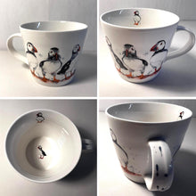 Load image into Gallery viewer, Puffin Trio Mug, 100% Bone China, Gift for Nature Lovers, Coastal Home Decor