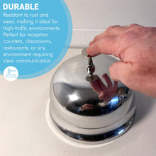 Load image into Gallery viewer, Reception Desk Bell Stainless Steel, Classic Silver Design, Loud & Clear Ringing for Hotels, Offices, Restaurants, and Front Desks