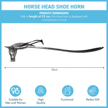 Load image into Gallery viewer, Long-Handled Aluminum Horse Head Shoe Horn – Durable & Stylish