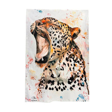 Load image into Gallery viewer, Leopard Tea Towel | 100% Cotton | Large kitchen towel for drying| Hand towel with Leopard | Leopard themed gift | Animal house Gift | Cotton tea towel | 70 cm x 50 cm
