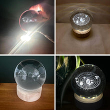 Load image into Gallery viewer, 3D Crystal Ball Night Light USB Lamp with Ludosphere Galaxy Design, Elegant, Modern Illumination for Any Room