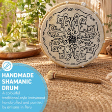 Load image into Gallery viewer, Shamanic hand drum with beater handmade in Bali with natural skin