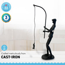 Load image into Gallery viewer, METAL FISHERMAN FIGURINE ORNAMENT | Fishermen | Fisherman Statue |Fishing Gift | Contemporary Ornament | Angler | Modern Minimalist sculpture