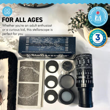 Load image into Gallery viewer, Stellarscope | Starter telescope | STELLARSCOPE STAR FINDER | Constellation finder | Monocular telescope | 7.5 inches long with 1.5 inches viewing map