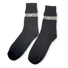 Load image into Gallery viewer, FIRST MATE PAIR OF SOCKS | Sailing Gift | Gifts for boat owners | Nautical socks | Cotton rich | Adult Size UK 6-12 EU 39-46