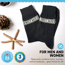 Load image into Gallery viewer, FIRST MATE PAIR OF SOCKS | Sailing Gift | Gifts for boat owners | Nautical socks | Cotton rich | Adult Size UK 6-12 EU 39-46