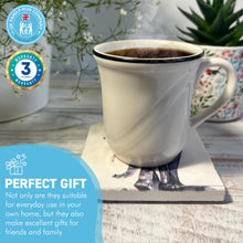 Load image into Gallery viewer, ELEPHANT STONE COASTER | Stone Coasters | Animal novelty gift | Coaster for glass, mugs and cups| Square coaster for drinks | Elephant gift | Meg Hawkins art | 10cm x 10cm