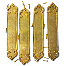 Load image into Gallery viewer, The Arcadia Finger Plates – A Set of Four Slim Solid Brass Door Push Plates