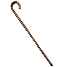 Load image into Gallery viewer, 92cm Chestnut flame scorched wooden Walking Cane, lightweight mobility aid with rubber ferrule for enhanced stability and comfort
