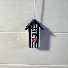 Load image into Gallery viewer, Dark Blue beach hut light pull | Nautical Theme Wooden Beach Hut Cord Pull Light Pulls