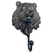 Load image into Gallery viewer, Sturdy Wall-Mounted Cast Iron Lion Head Hook Hanger for Hats, Coats, Clothes - Perfect for Kitchen, Bathroom, Bedroom, Office