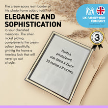 Load image into Gallery viewer, NICKEL PLATED PICTURE FRAME 8 inch X 10 Inch | Silver Coloured Picture Frame | Metal Photo Frame | Contemporary Frame | Stylish and Elegant Frame | Portrait and Landscape