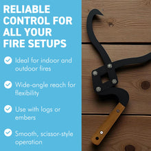 Load image into Gallery viewer, 𝗛𝗘𝗔𝗩𝗬 𝗗𝗨𝗧𝗬 𝗖𝗔𝗦𝗧 𝗜𝗥𝗢𝗡 𝗟𝗢𝗚 𝗟𝗜𝗙𝗧𝗜𝗡𝗚 𝗧𝗢𝗡𝗚𝗦 | Durable | Rust-Resistant | Firewood Tongs with pincer action | Fireplace | Fire Pit & Outdoor Fires Accessory