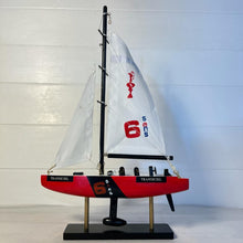 Load image into Gallery viewer, TRANSICIEL AMERICAS CUP MODEL YACHT | Sailing | Yacht | Boats | Models | Sailing Nautical Gift | Sailing Ornaments | Yacht on Stand | 33cm (H) x 21cm (L) x 4cm (W)
