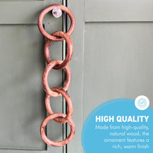 Load image into Gallery viewer, 5-Link Wooden Chain – Rustic Handcrafted Décor for Shelf, Wall, or Table