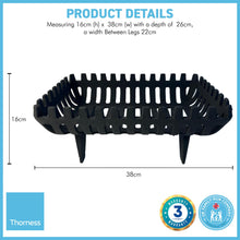 Load image into Gallery viewer, FREESTANDING 16 INCH CAST IRON FIRE BASKET | Solid Fuel Wood Log Coal |  for open fireplaces | Large Cast Iron Sturdy Fireplace Accessory | Suitable for indoor or outdoor use