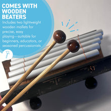 Load image into Gallery viewer, Indonesian style Xylophone with 5 pipes, Traditional wood and metal Percussion Instrument