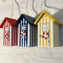 Load image into Gallery viewer, Set of 3 beach hut light pulls| Nautical Theme Wooden Beach Hut Cord Pull Light Pulls