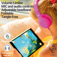 Load image into Gallery viewer, Majority Wired Childrens PINK HEADPHONES OVER EAR | Comfort Soft Cushion Earpads