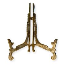 Load image into Gallery viewer, Large 10 inch Metal Easel Brass Finish | Plate holder | Display stand | Metal Frame Holders for Photo Pictures Decorative Plate Dish | 25cm (H) x 15cm (Deep) | Picture Easel |Wedding tables