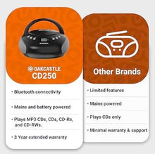 Load image into Gallery viewer, Oakcastle CD250 PORTABLE CD PLAYER BOOMBOX with Bluetooth & FM Radio | Black