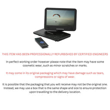 Load image into Gallery viewer, 12” Portable DVD Player | Rechargeable DVD Player Portable with 10.5 inch HD Swivel and Flip Screen | Mains or Car Powered, Region Free, Anti-Shock Protect, Remote Control | Oakcastle DVD120