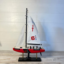 Load image into Gallery viewer, TRANSICIEL AMERICAS CUP MODEL YACHT | Sailing | Yacht | Boats | Models | Sailing Nautical Gift | Sailing Ornaments | Yacht on Stand | 33cm (H) x 21cm (L) x 4cm (W)