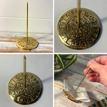 Load image into Gallery viewer, Solid Brass Receipt Spike Holder Vintage Bill Fork Paper Memo Organizer Retro