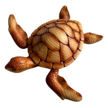 Load image into Gallery viewer, Nautical Gift Wood Effect Turtle 18cm