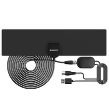 Load image into Gallery viewer, Freeview Digital Indoor & Outdoor TV Aerial I Signal Booster for 50 mile range | Oakcastle FV200 | HD 1080P I Long 11.5ft cable I USB Power I Window Sticker Attachment I Portable & Lightweight