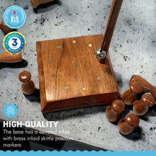 Load image into Gallery viewer, HANDCRAFTED SOLID WOOD BAR SKITTLES GAME | wooden bowling set | Pub skittles set | table top skittles | Devil amongst the tailors | Indoor skittles | vintage traditional pub game | tabletop skittles
