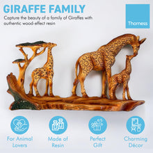 Load image into Gallery viewer, GIRAFFE FAMILY ORNAMENT | Wooden giraffe ornament for the home | African animal gift | Wildlife gifts | Home decor | 30cm (L) x 17cm (H) x 6cm (D)