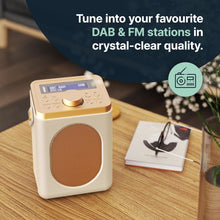 Load image into Gallery viewer, DAB, DAB+ Digital and FM Bluetooth radio | Battery and Mains Powered Portable DAB Radio | Majority Little Shelford | Bluetooth Connectivity, Dual Alarm, 15 Hours Playback and LED Display | Cream