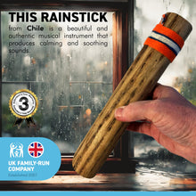 Load image into Gallery viewer, SMALL CHILLEAN CACTUS RAINSTICK | Rainmaker | 25 cm Long | 10 inches Long  | Cactus Rainmaker| Percussion Music | Rain Sound | Tropical Rainforest |Calm Relaxing Sounds |Meditation| Baby Calming | Shaker | Maracas