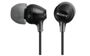 Sony black MDR-EX15AP In-Ear Wired Headphones | Finely balanced and discreetly styled | Lightweight secure fitting ergonomic silicone earbuds