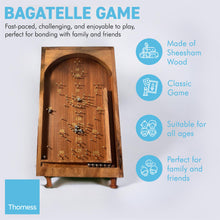 Load image into Gallery viewer, Classic vintage style TABLETOP PINBALL BAGATELLE GAME | 34cm x 20cm | Spring plunger | Brass pins and steel balls | Shesham Rose wood board ! vintage traditional pub game