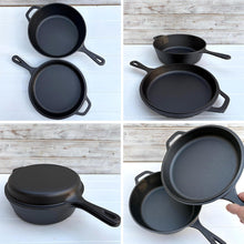 Load image into Gallery viewer, 𝗖𝗔𝗦𝗧 𝗜𝗥𝗢𝗡 𝗦𝗞𝗜𝗟𝗟𝗘𝗧 & 𝗟𝗜𝗗 3.3L – Combo Cooker for Oven, Hob and campfires.