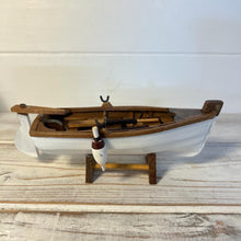 Load image into Gallery viewer, WHITE HULL MODEL ROWING BOAT | Sailing | Yacht | Boats | Models | Sailing Nautical Gift | Sailing Ornaments | Boat on Stand | 14cm (L) x 5cm (H) x 5.5cm (W)