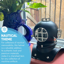 Load image into Gallery viewer, Black & Chrome Plated Scuba Diving Helmet - Perfect Nautical Gift for Enthusiasts